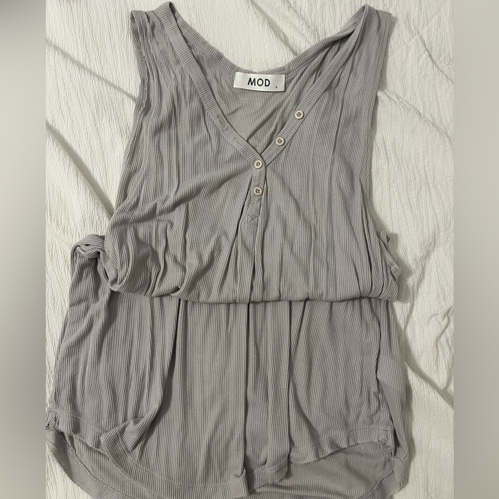 grey MOD soft ribbed tank